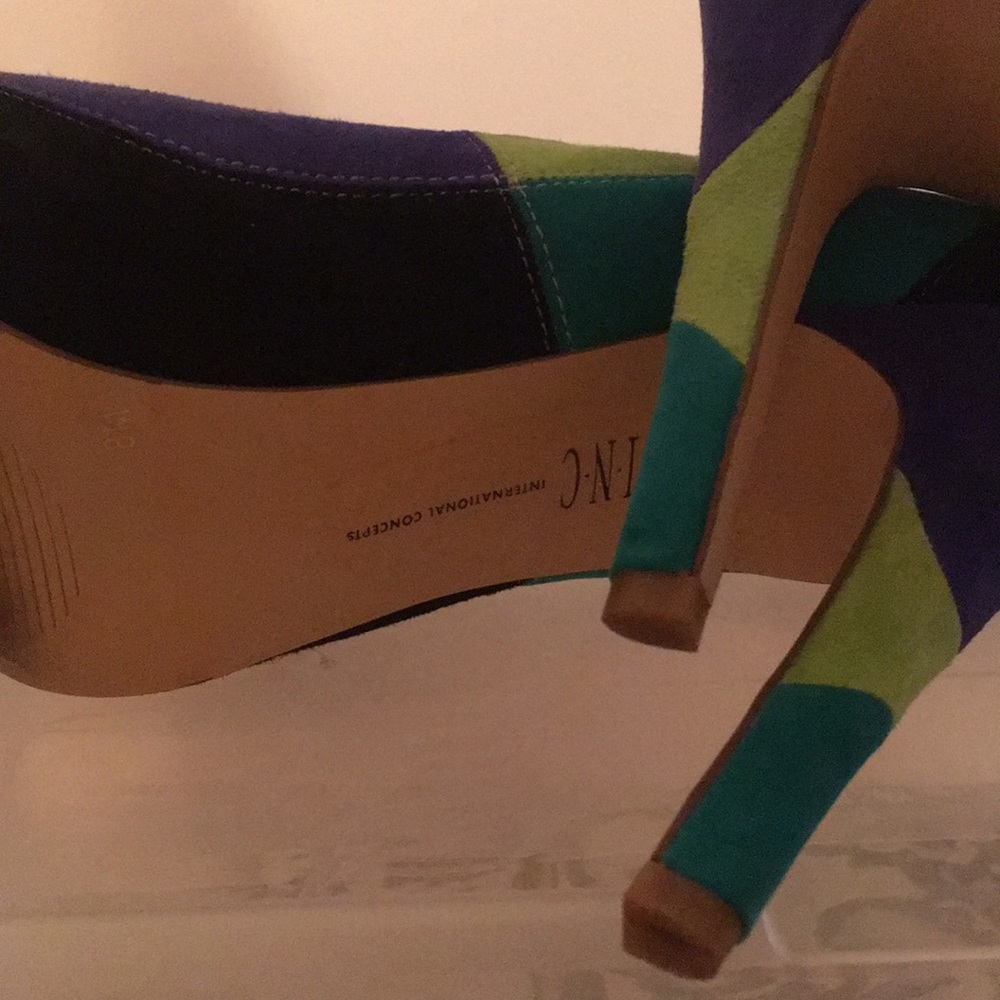 Inc Suede Multi-Color Platform Pumps - image 5